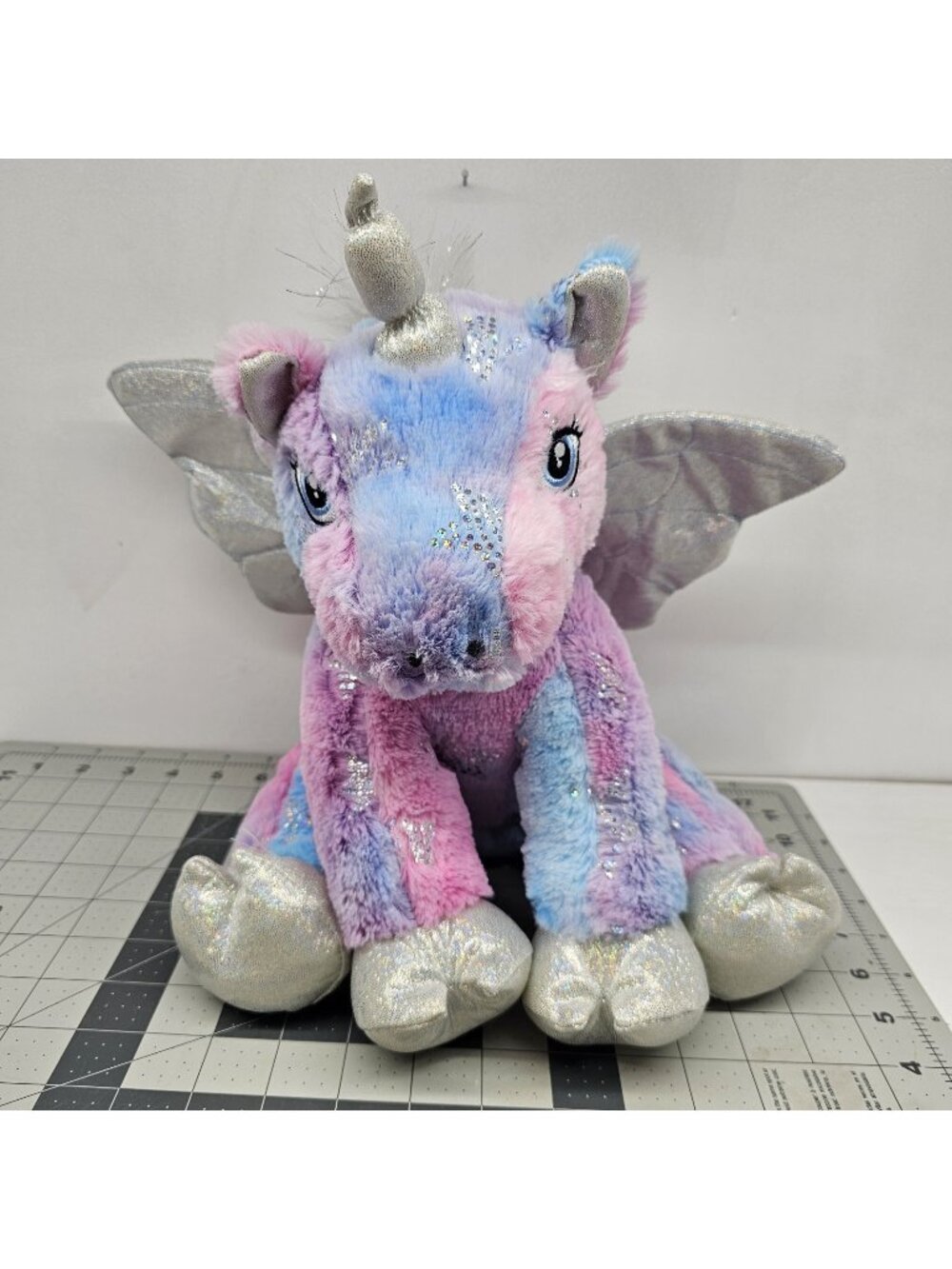 Vintage 2001 The Bear Factory Plush Unicorn w/ Zipper Pouch Sparkle